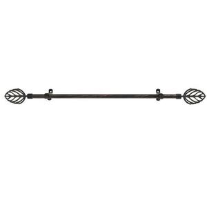 Metallo Decorative Rod And Finial Leaf, 48 x 86 in.